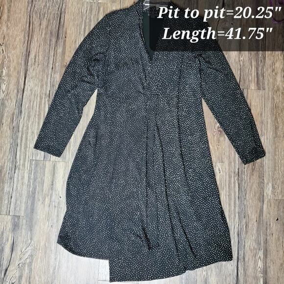 J. Jill Wearever Collection Polka Dot Knit Dress Long Sleeves Casual Size Large - Picture 9 of 10